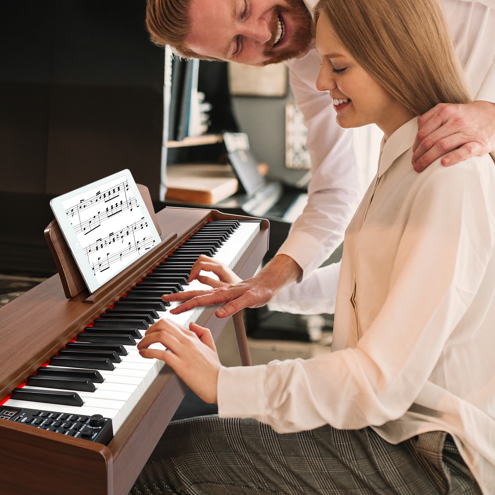 88 Keys Piano Full-Size Electric Keyboard,Stand,Power Adapter,Triple Pedal