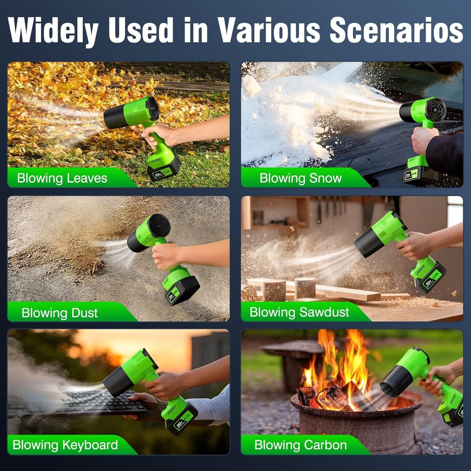 6-Speed Cordless Leaf Blower - Effortless Cleaning for Yard, Patio, and More