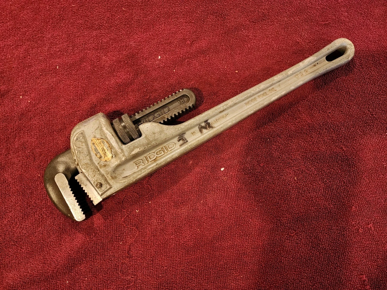 Ridgid 18" Aluminum Pipe Wrench, Made in USA