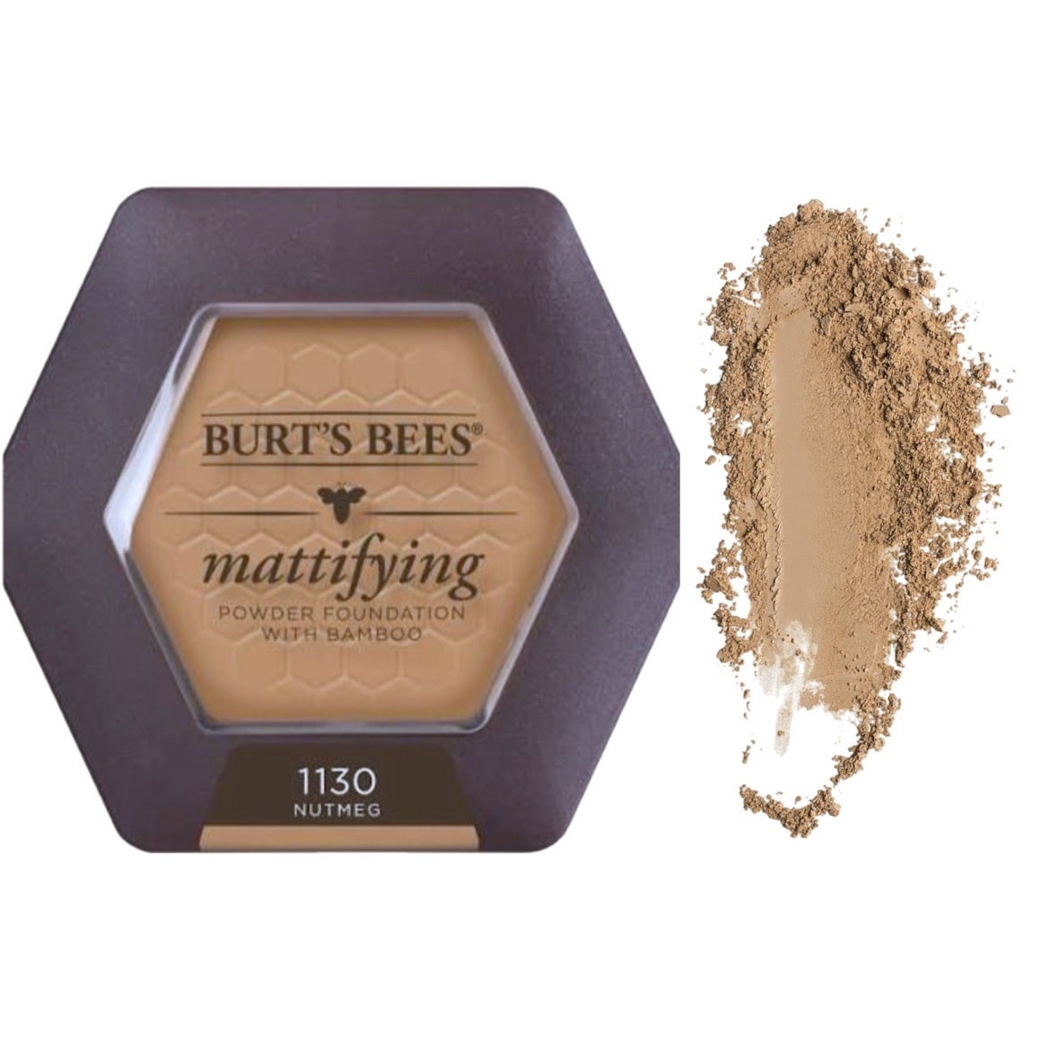Burts Bees Natural Mattifying Powder Foundation with Bamboo 1130 NUTMEG ~ Sealed