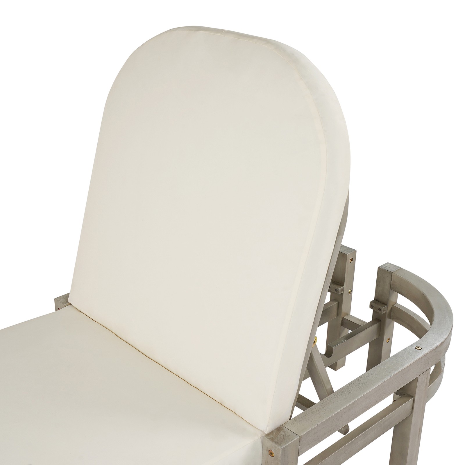 Patio Chaise Lounge Chair 2-Pack, Acacia Wood, Adjustable Backrest, Gray Cushion