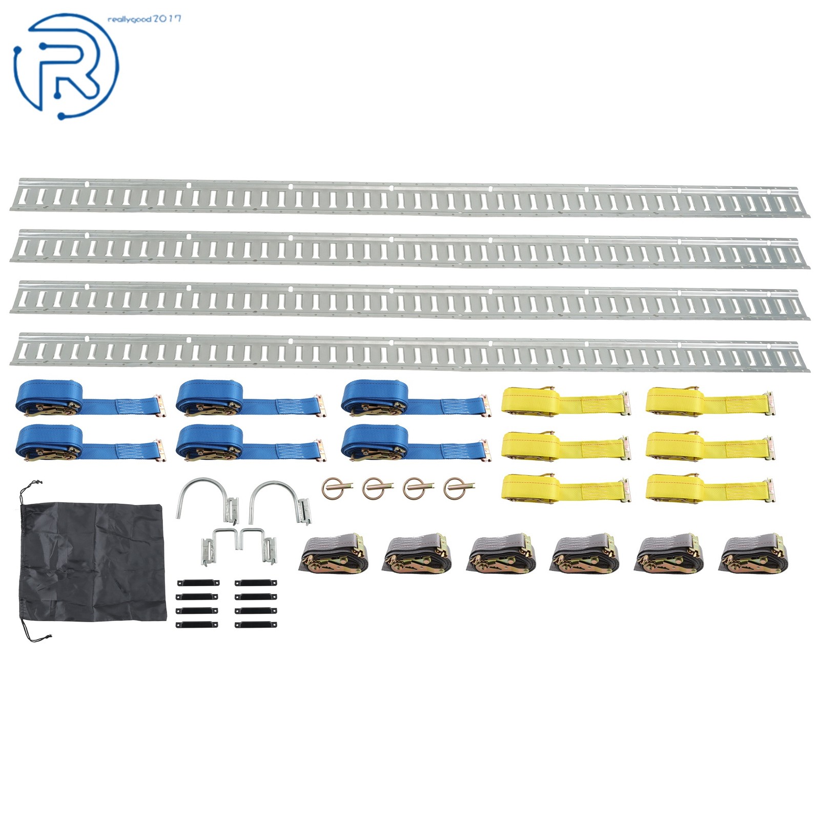 For Vans Trucks 8' E Track Starter Rail System 37 Pcs Horizontal Durable Silver