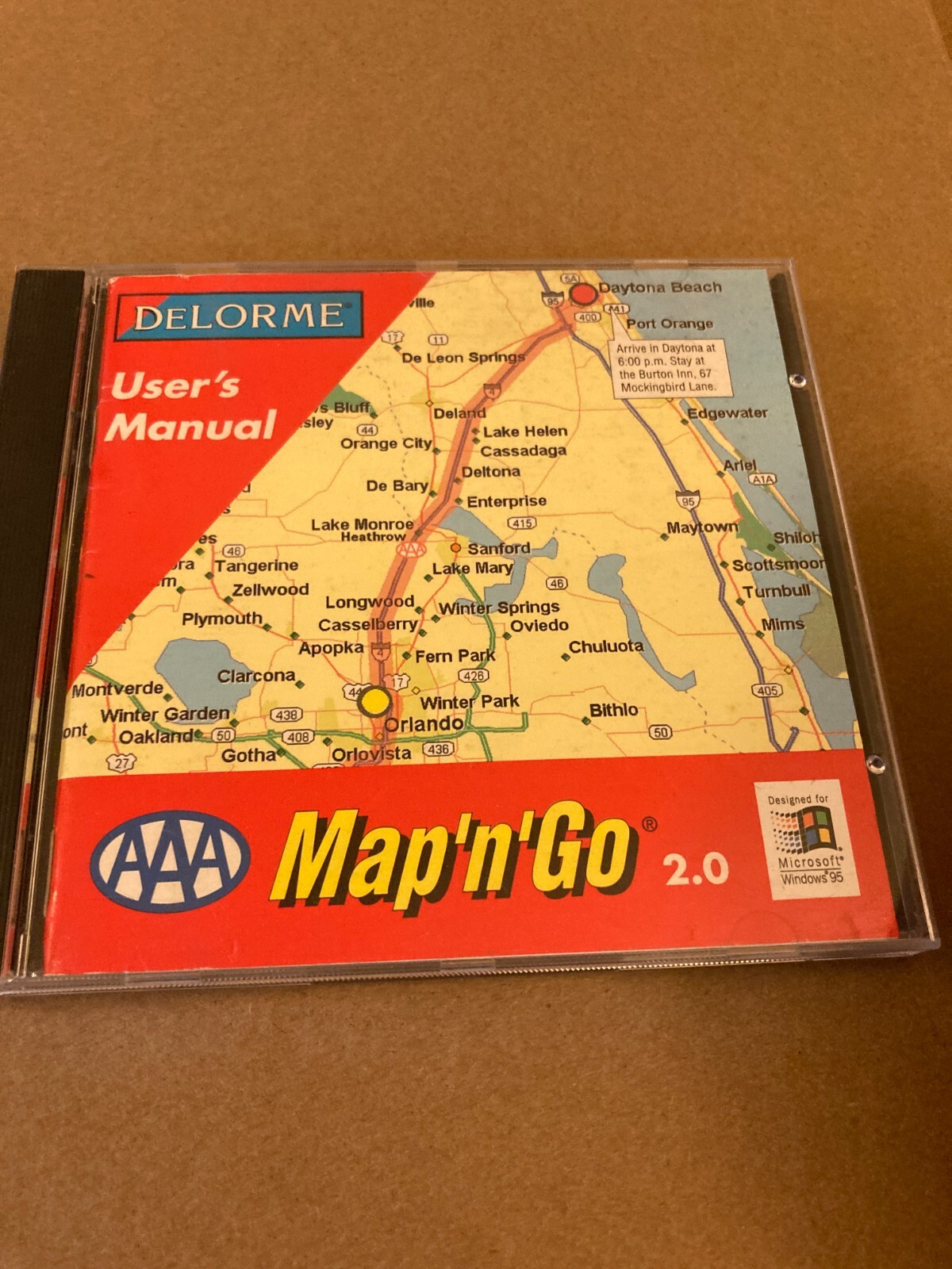 AAA Map N Go 2.0 Delorme Complete Travel Planner CD-Rom Windows 95