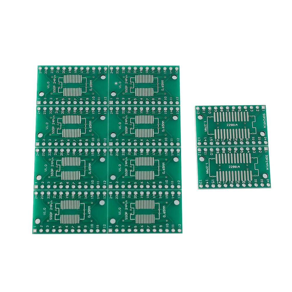 10pcs SOP24 SSOP24 TSSOP24 Adapter Board 17.78x30.48mm SMD to DIP Test PCB