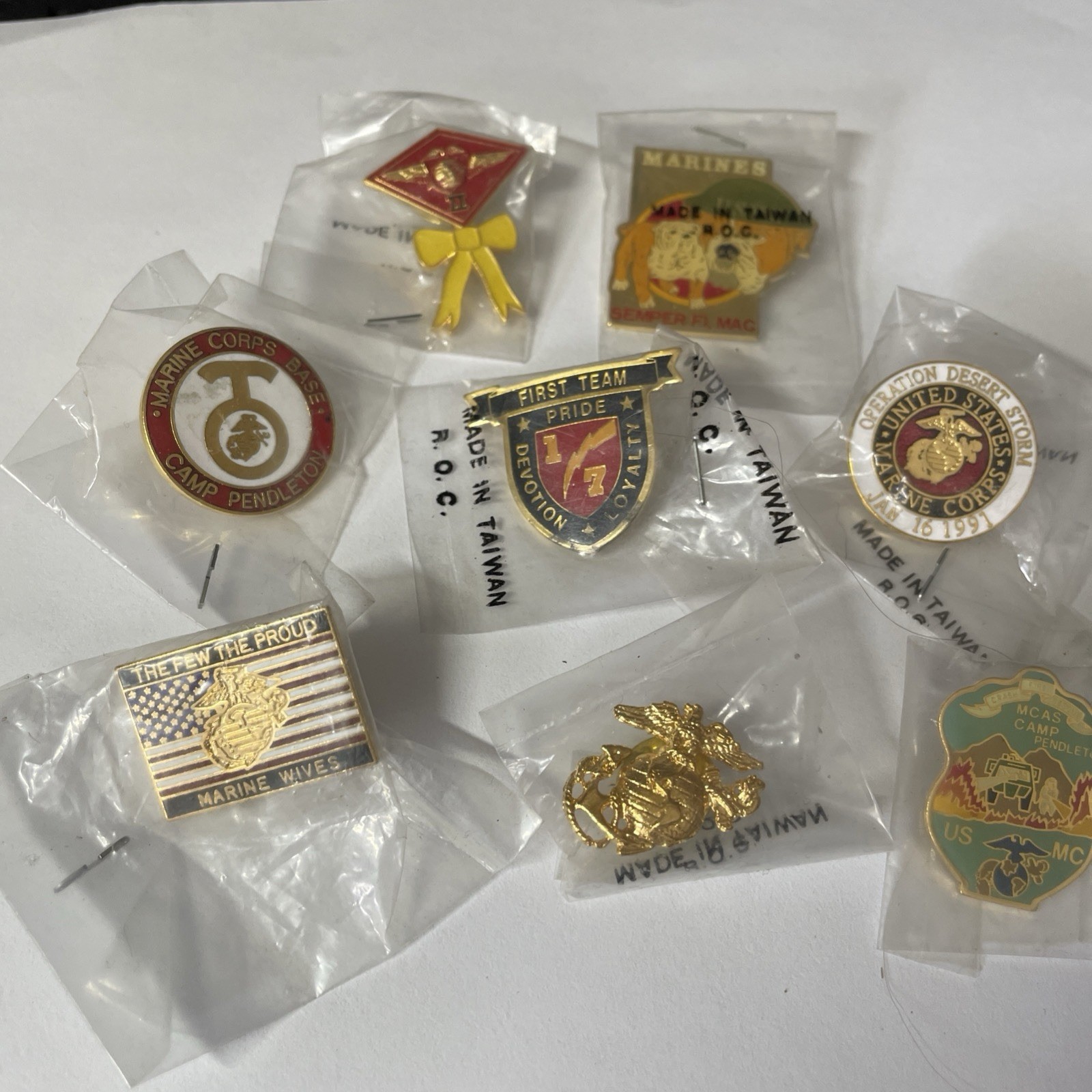 EIGHT MILITARY  U.S. MARINES LAPEL PINS - New NOS