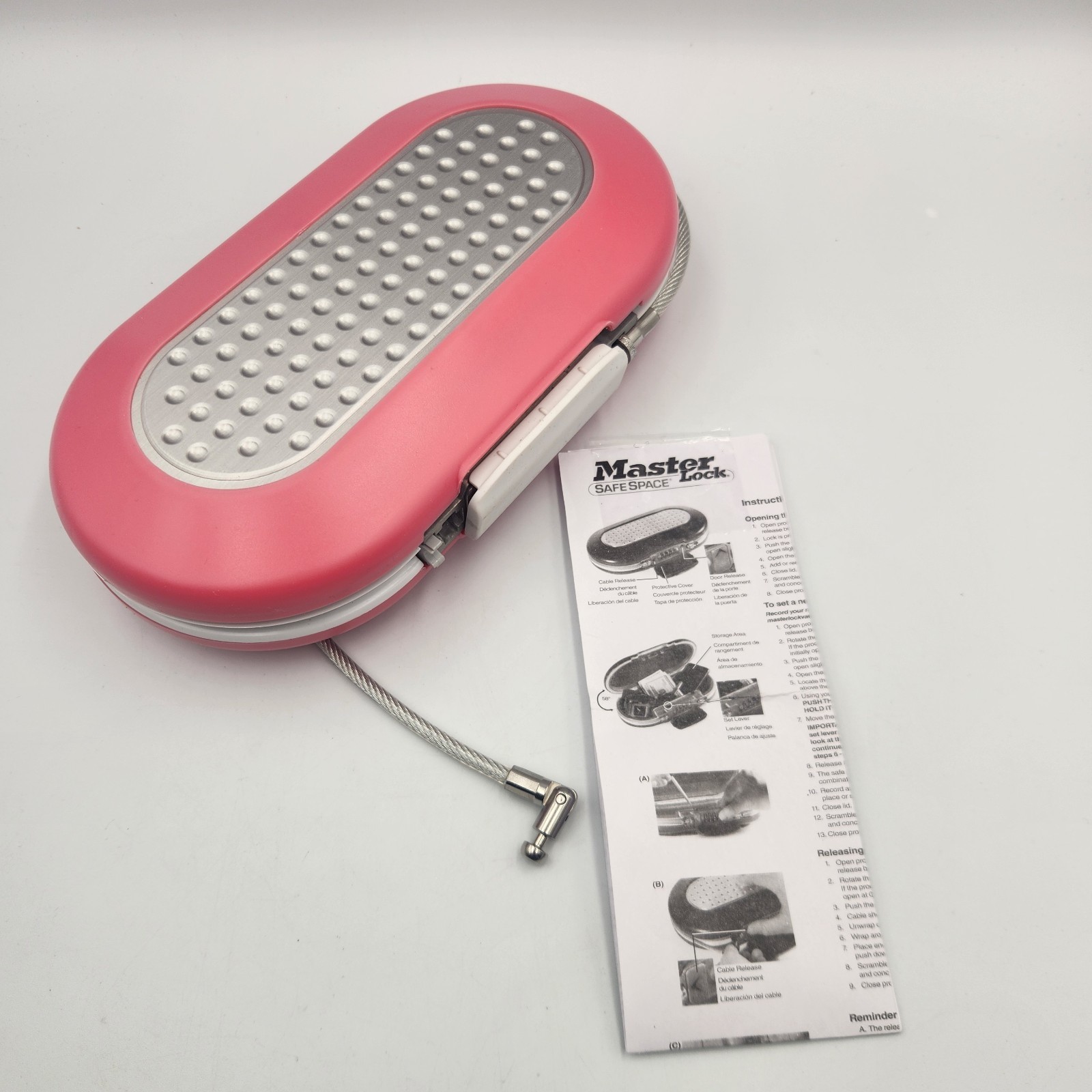 Master Lock Safe Space 5900D Combination Portable Safe Pink Mobile Security