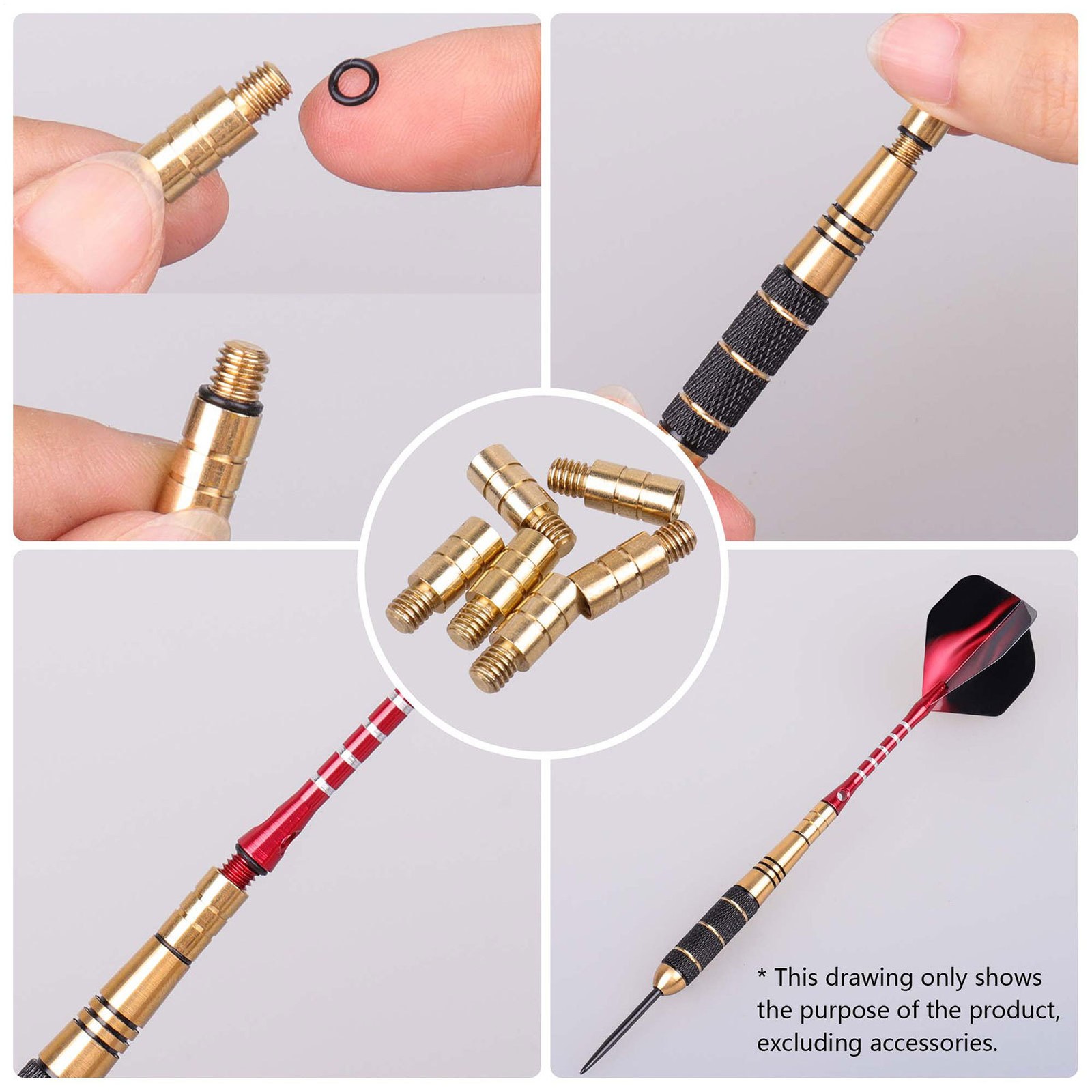 2g Copper Dart Weight Add Accentuator 2Pcs 2BA Thread Copper Color