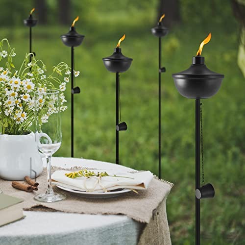 Home Garden Torch Set of 6, Large Capacity 23.5oz Outdoor Metal Torch 6pack