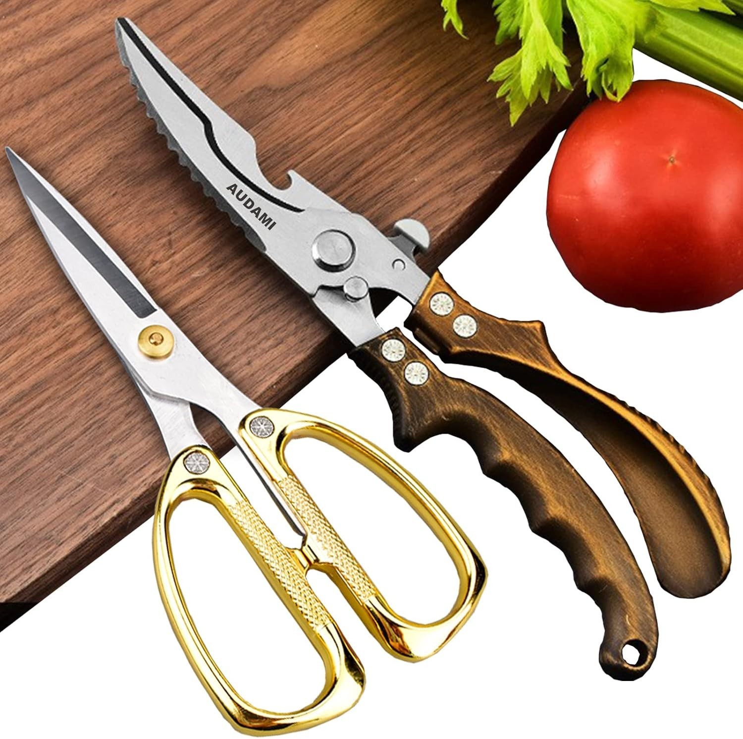 Kitchen Shears 2-Pack Heavy Duty Poultry & Meat Scissors, Bone Shears for Coo...