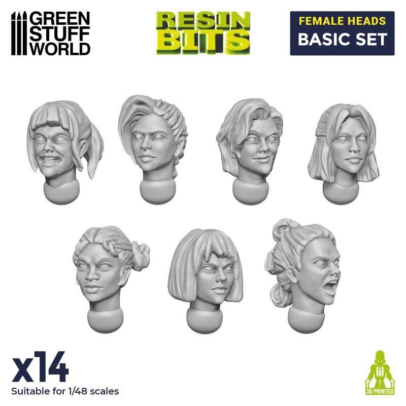 Female Heads Basic Set - Resin Sigmar Decor Modelling Wargames
