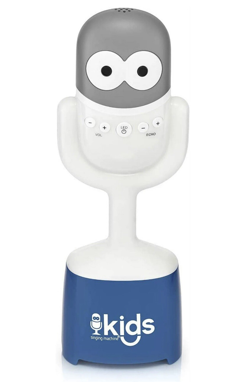 Singing Machine Kids 2 in 1 Portable Bluetooth Speaker w/ Mic Guy Microphone - A