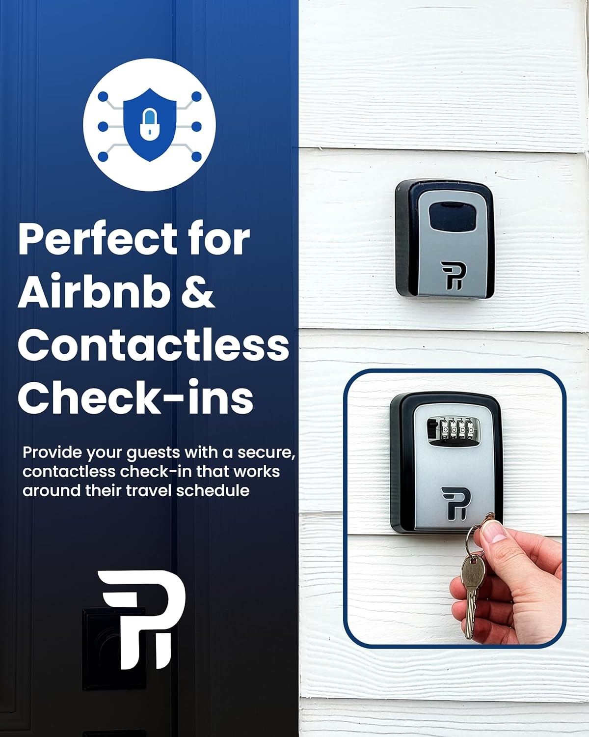 Large Outdoor Key Lock Box with Combination Code - Weatherproof Security Safe