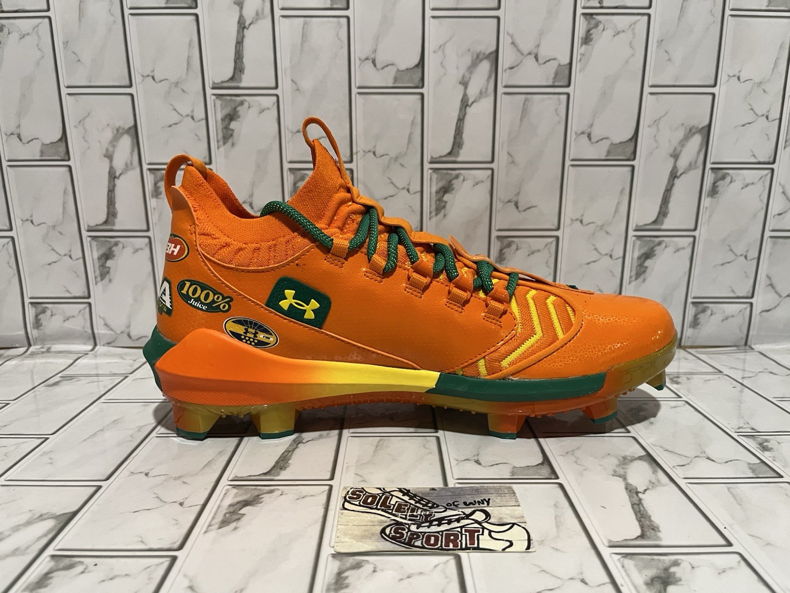 New UA Bryce Harper 9 Pro Juice Baseball Cleats Shoes Orange Mens 3028410-800
