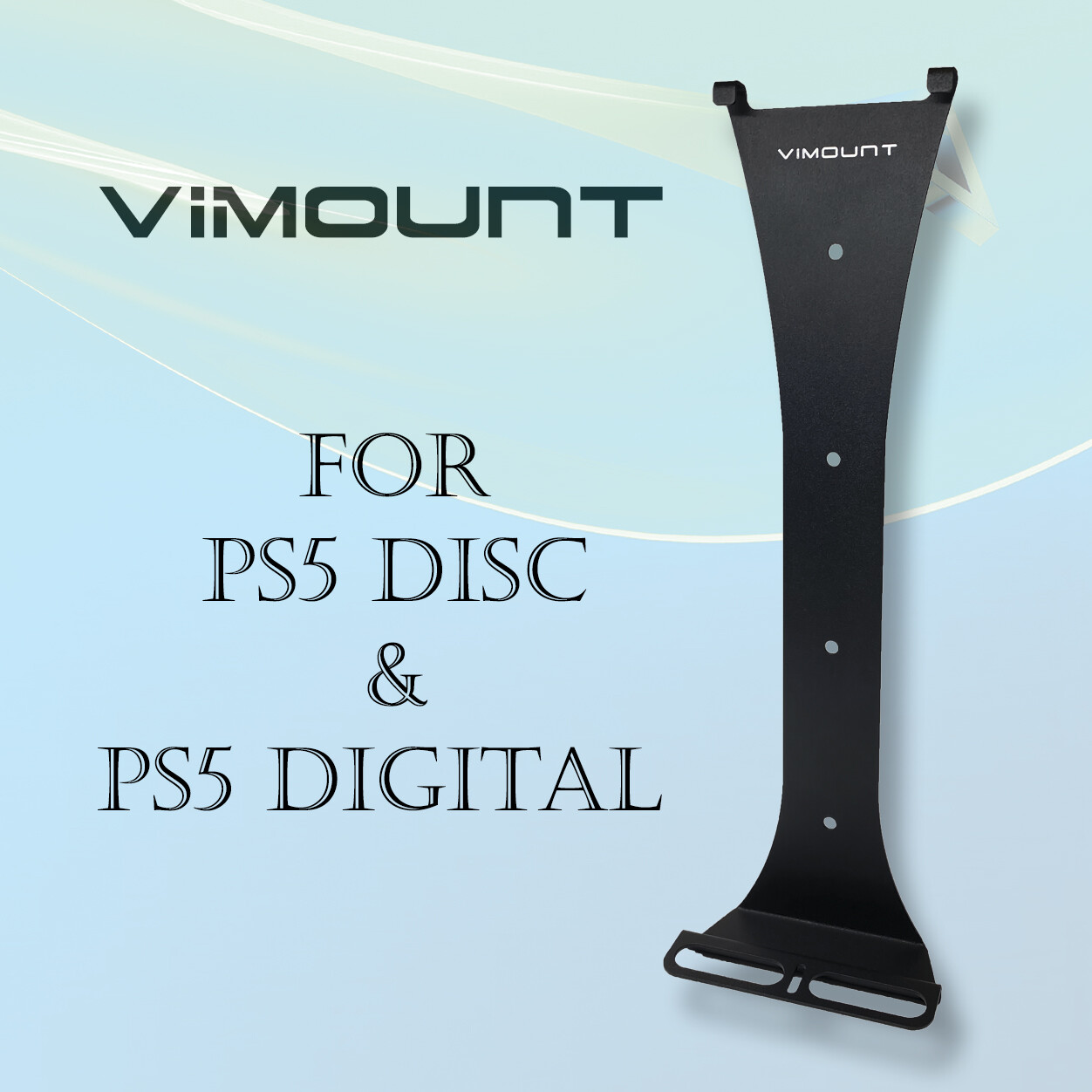 ViMount Wall Mount Bracket for PlayStation 5 PS5 Fat Disc & Digital –Black Metal