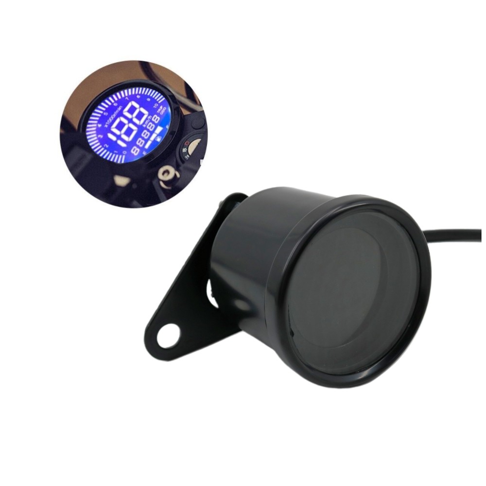 LCD Digital Speedometer for Motorcycles - Universal Tach/Fuel/Odometer 12V