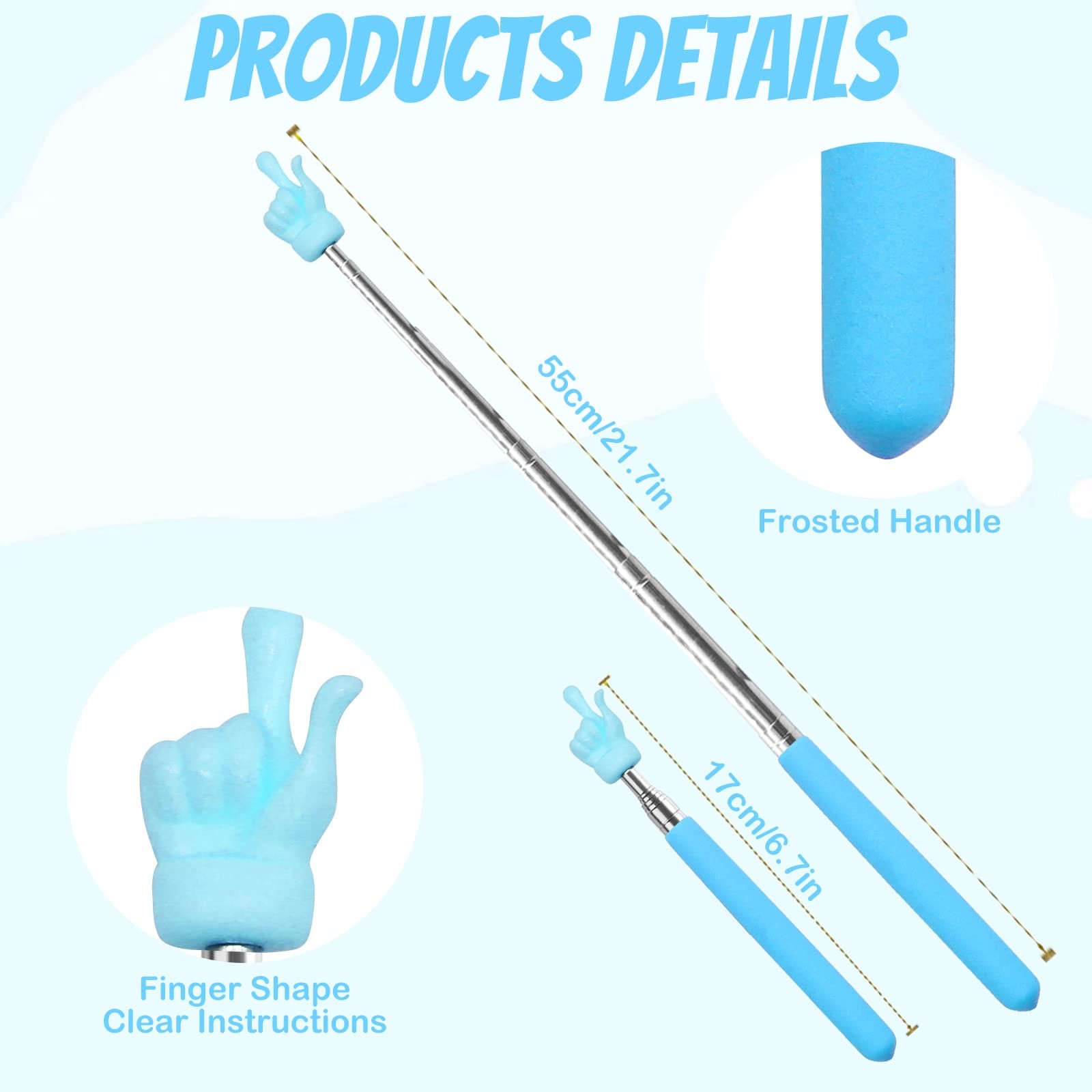 4Pcs Telescopic Teachers Pointer, Mini Extendable Hand Pointer Finger Pointer...
