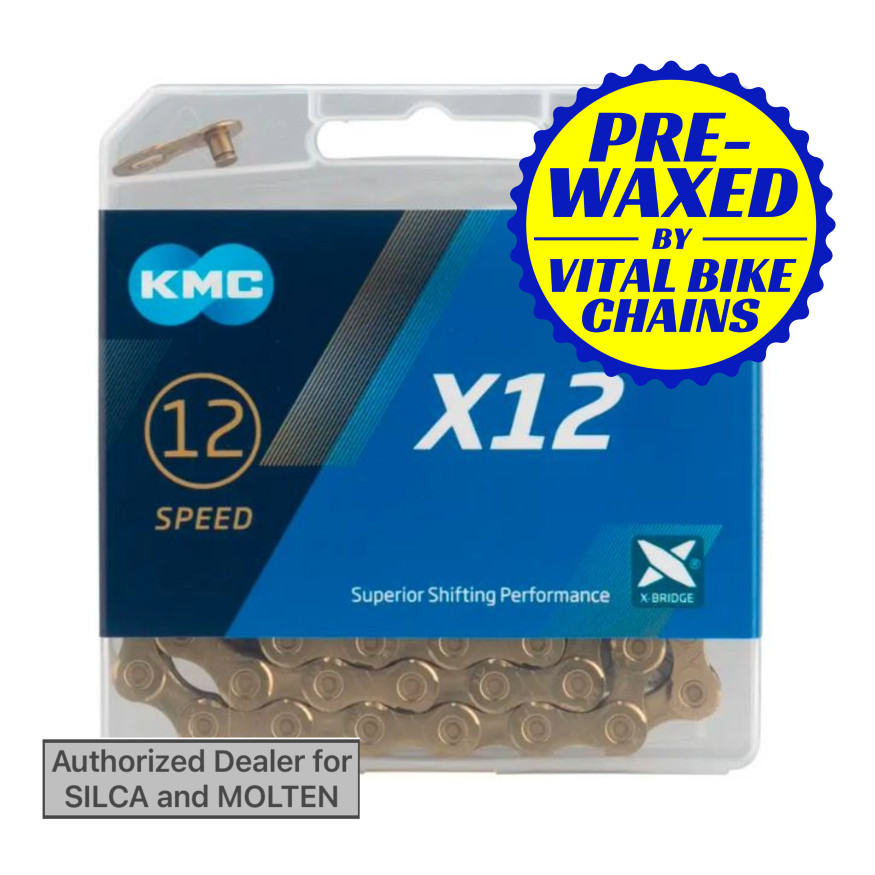 KMC X12 Chain 12 speed Gold - SILCA/MOLTEN/CERAMIC SPEED wax