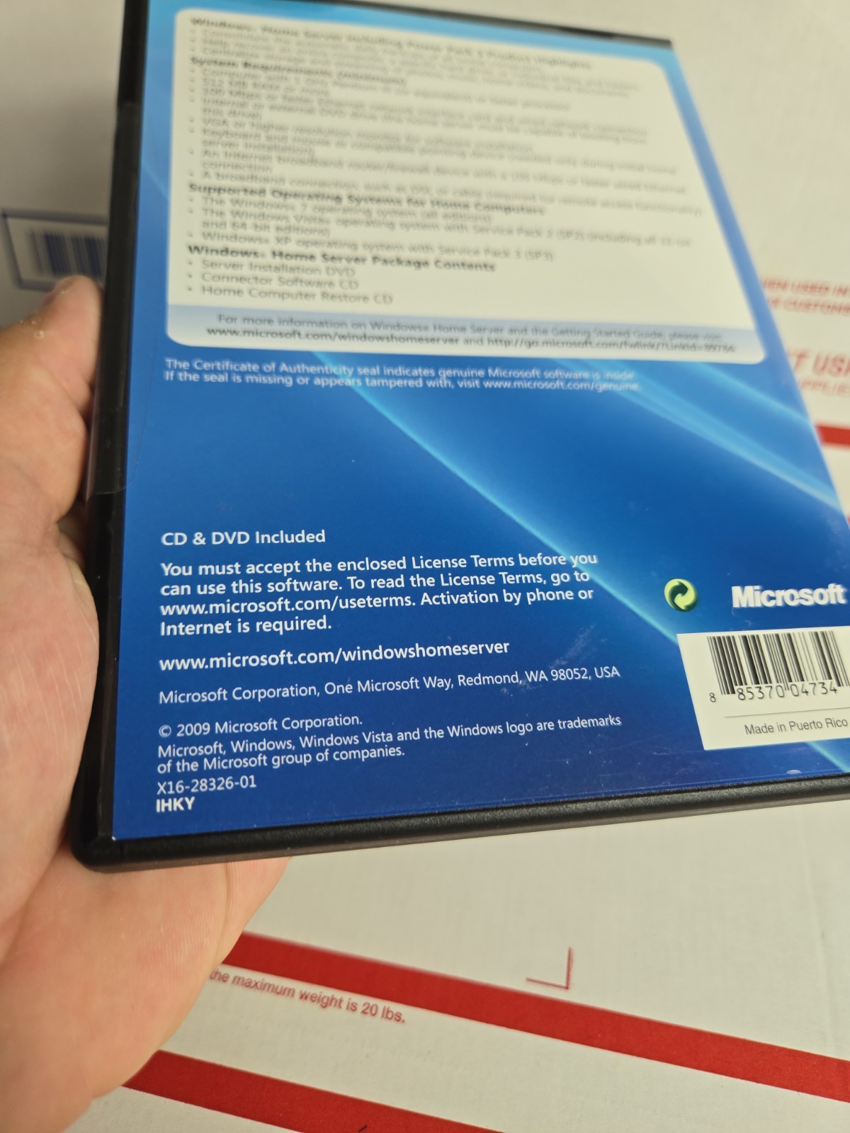 NEW-Windows Home Server 2009 OEM Software DVD with Product Key
