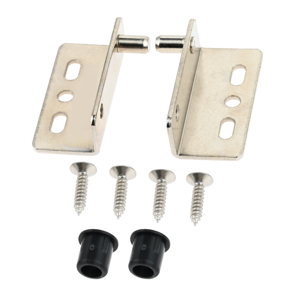 1 Set Pivot Door Hinges Silver Iron with Plastic Cap Concealed Shaft Door Hinges
