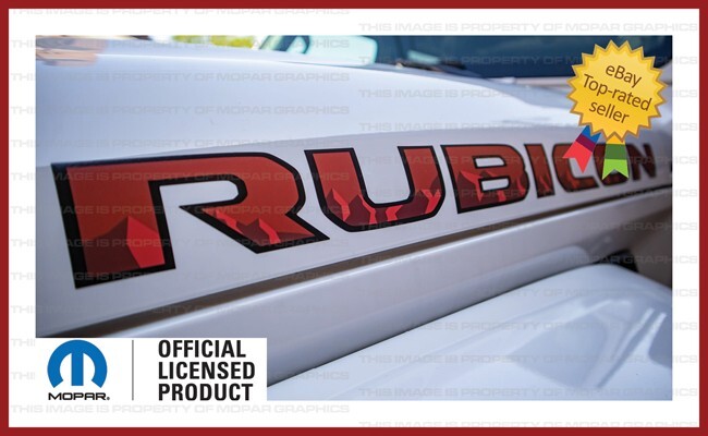 18 - 26 Jeep Wrangler RUBICON Hood Decals Stickers JL mountain red black FJ3M0