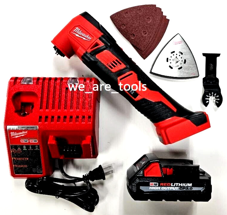 Milwaukee M18 2626-20 Multi-Tool Oscillating, 1) 3.0 High Output Battery,Charger