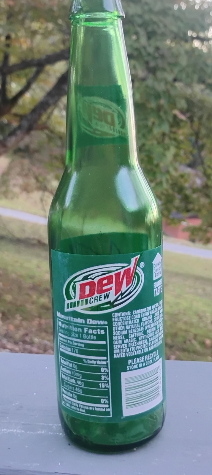 Vintage 12oz MOUNTAIN DEW "DEW CREW" Soda Bottle NASCAR Racing SIGNATURES Mint