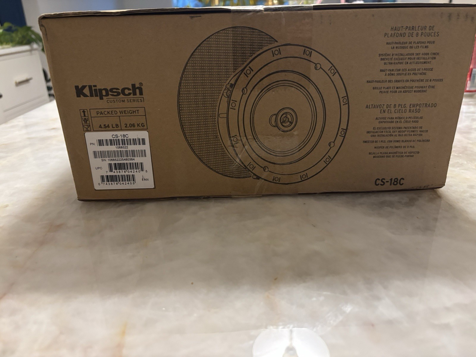 Klipsch 8" In Ceiling Speaker CS-18C Black White Grill Paintable