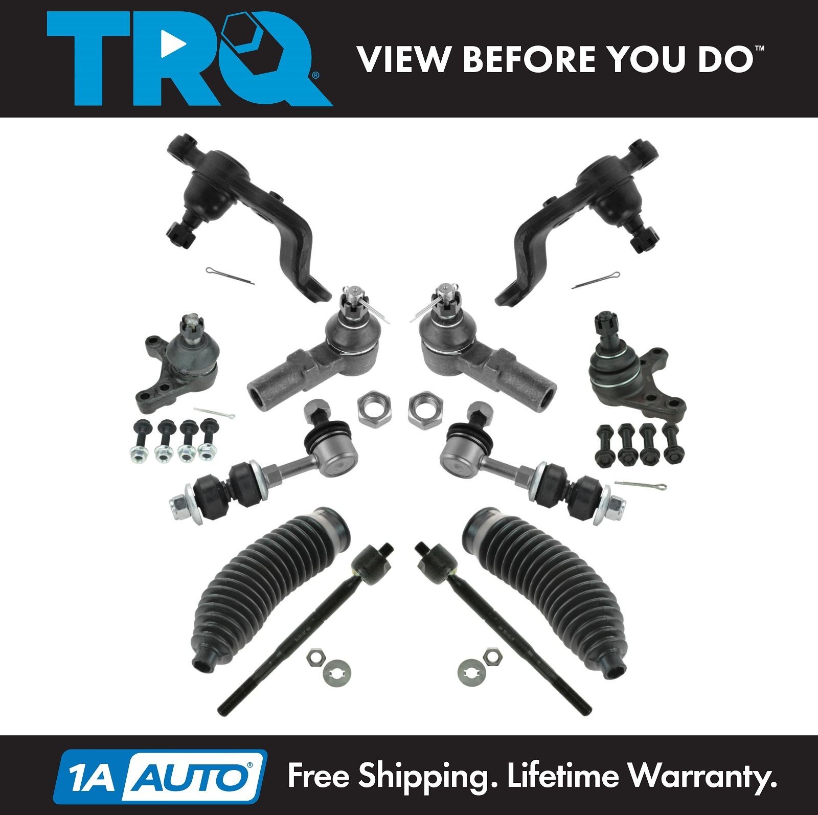 TRQ Front Steering & Suspension Kit Fits 2001-2004 Toyota Tacoma RWD 2WD