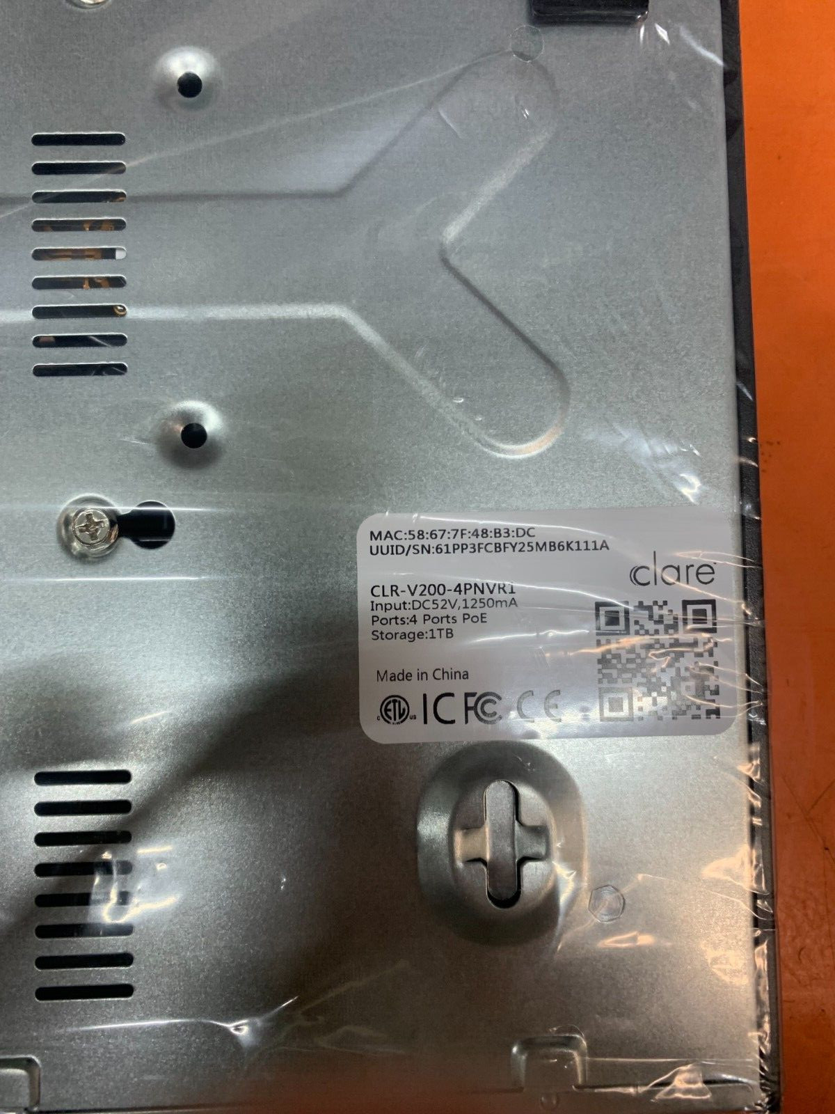 ClareVision CLR-V200-4PNVR1 4 Channel NVR