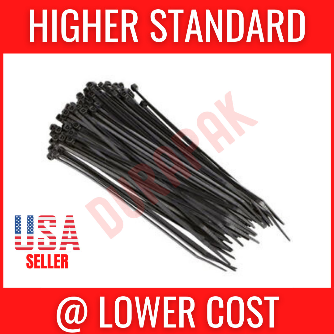 1000 PCS 4" Black Cable Wire Tie 18 Lbs Zip Nylon SALE Secure Fastening Tool