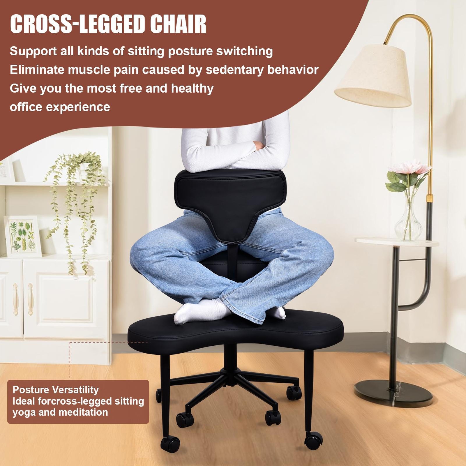 Meditation Cross Legged Armchair, ADHD Chair, Criss Cross Chair for Home Office