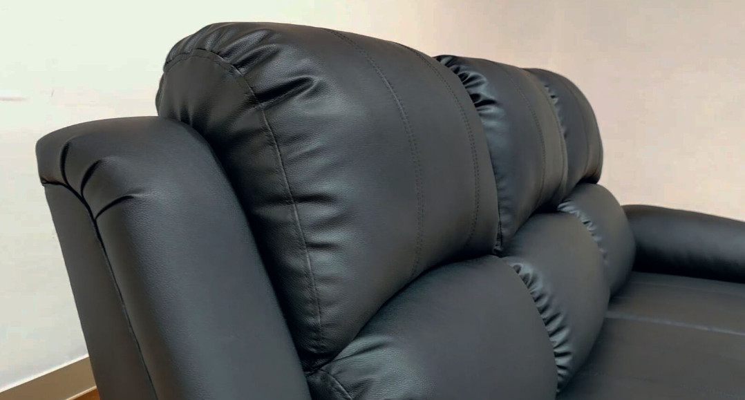 NEW 3PC Sofa Loveseat Chair Black Leather Living Room 5-Seater Recliners Set