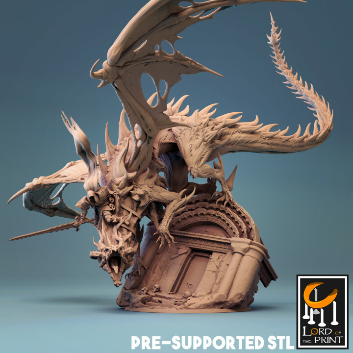 DREAD LORD ON BLACK CURSED ZOMBIE DRAGON D&D RPG War Gaming Lord of the Print