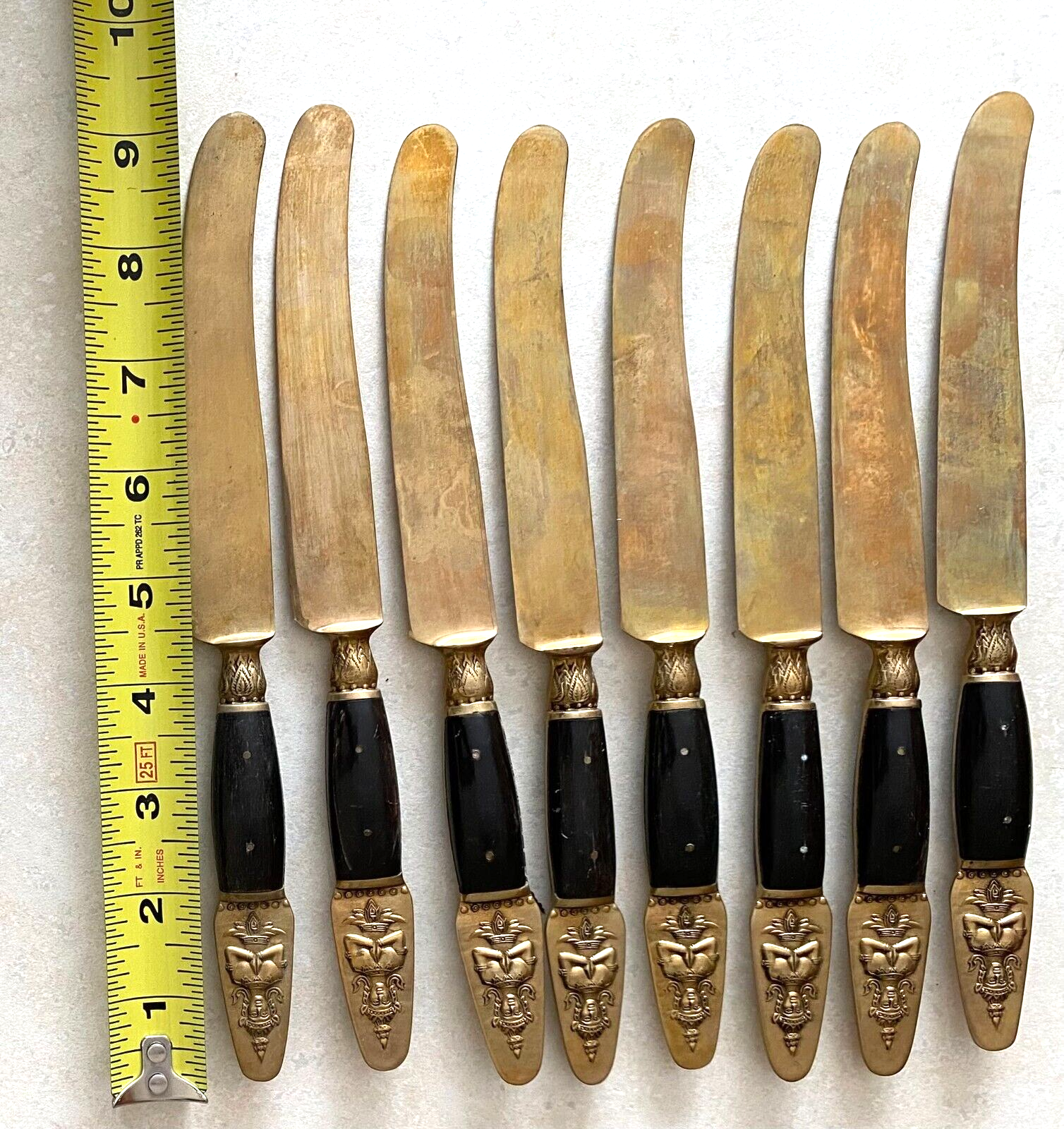 Vintage Samran Thailand Devas God 100pc Bronze Flatware Set Service for 8