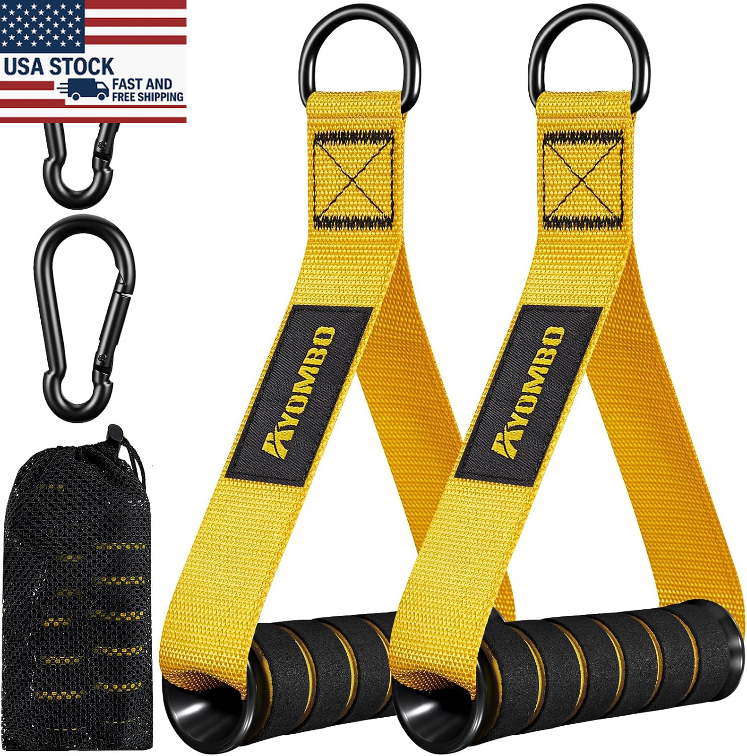 Heavy Duty Gym Cable Handles Resistance Band Exercise Grip Attachments Pair