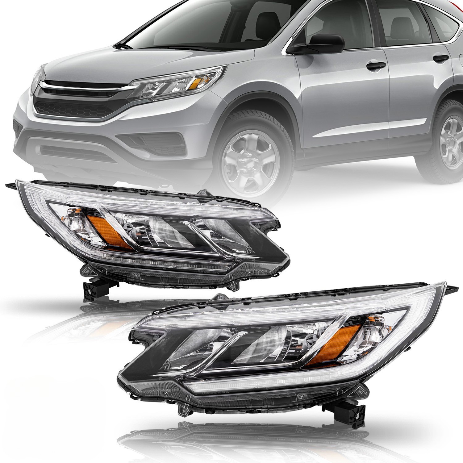 For 2015 2016 Honda CRV CR-V EX EX-L OE Style LED DRL Headlights
