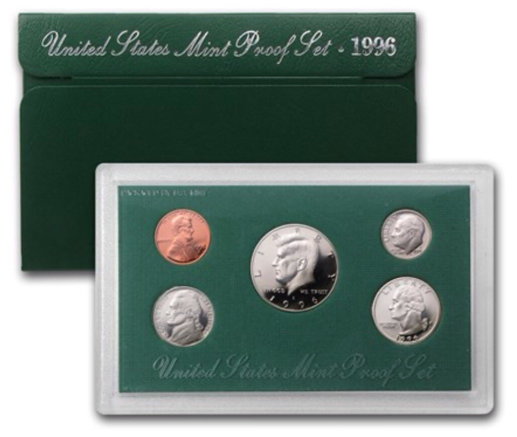 1996 Clad Proof Set U.S. Mint Original Government Packaging OGP COA