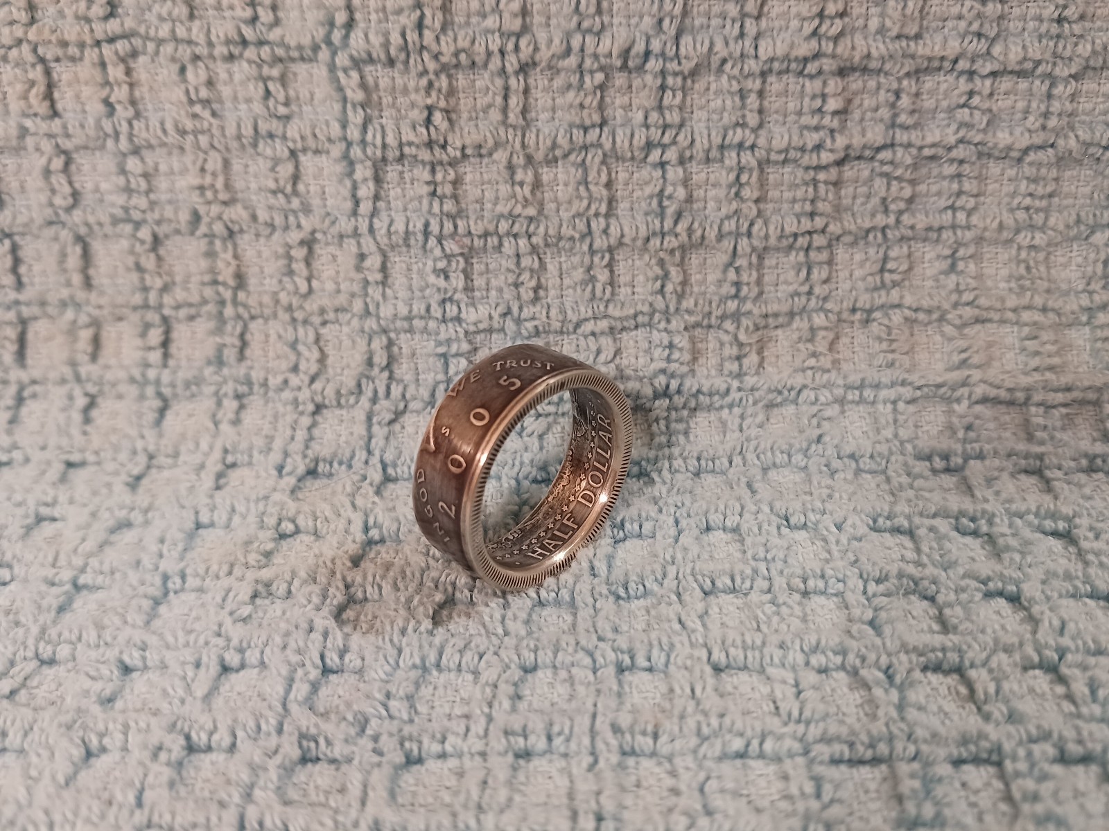 2005 90%  Silver Kennedy Half Dollars   size 9-1/2  coin ring  handmade