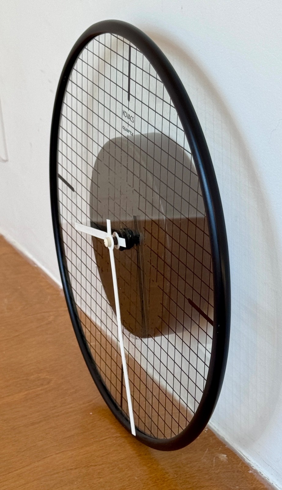 1980 George Kovacs Post Modern Geometric Glass Black Wall Clock Vtg Retro Mcm