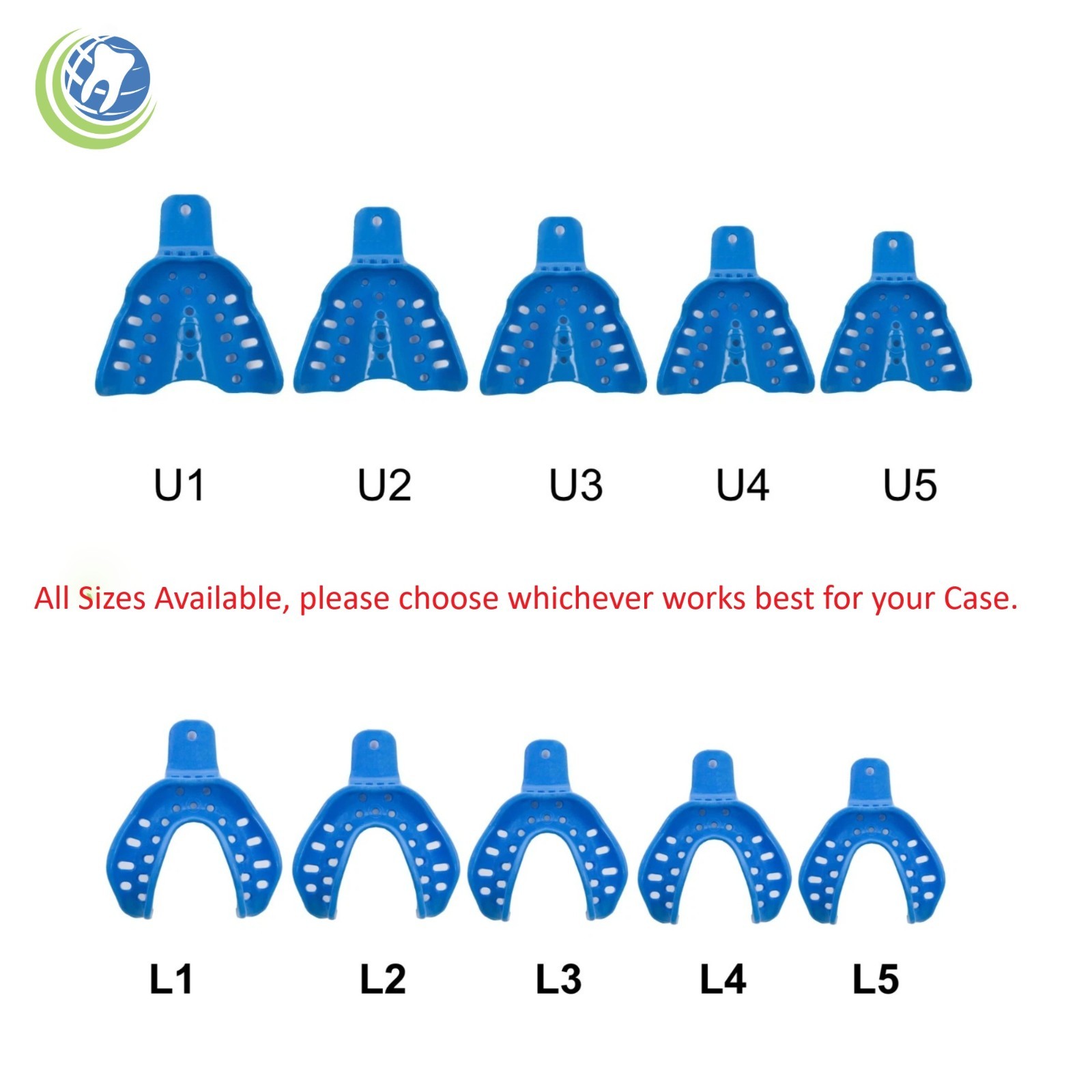12 X Dental Plastic Edentulous Disposable Impression Trays Autoclavable U & L