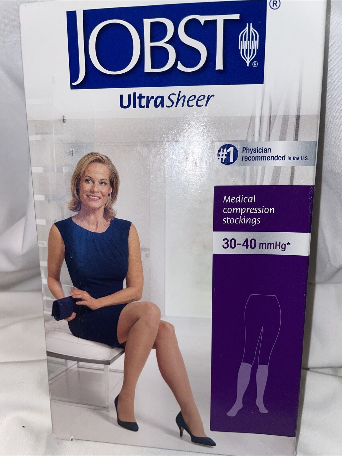 2 PAIRS! Jobst  30-40 mmHg Knee High CT 119626 STOCKINGS SOCKS BLACK LP LG