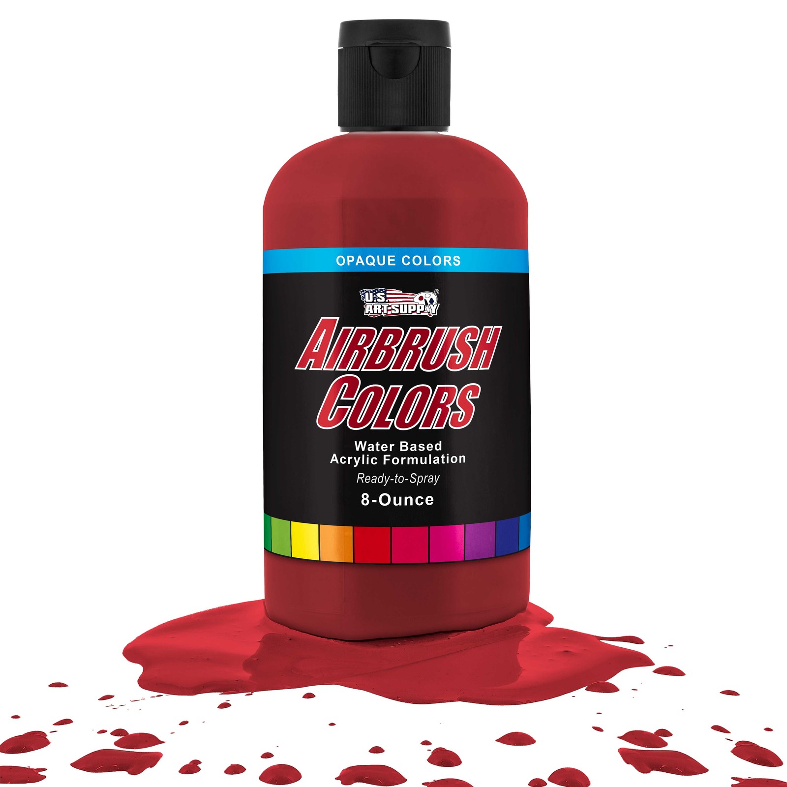 US Art Supply 8-Ounce Opaque Crimson Red Airbrush Paint