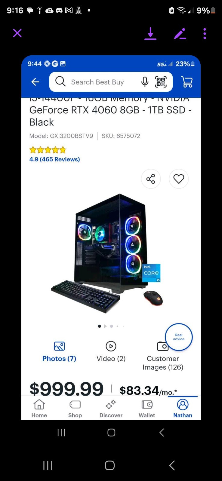 Gaming Desktop - Inter corei5-14400F - 16GB Memory - NVIDIAGeForce RTX 4060...