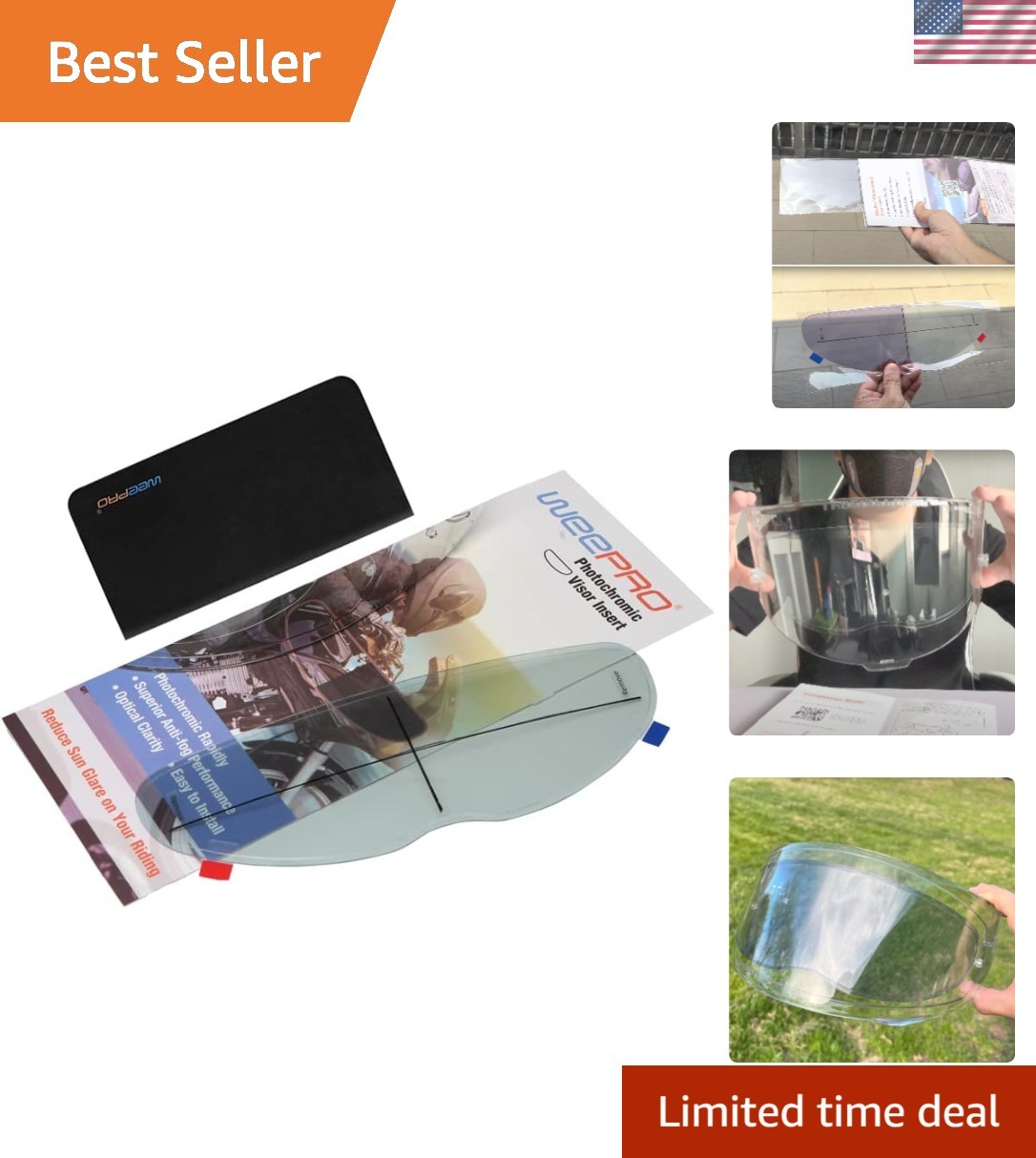 Photochromic and Anti-Fog Film for Motorcycle Helmet Visor Helmet Shield Inse...