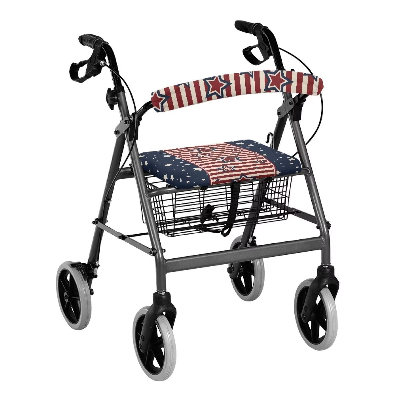 Walker Seat Cover for Men American Flag Rollator Accessories for Seniors Patt...