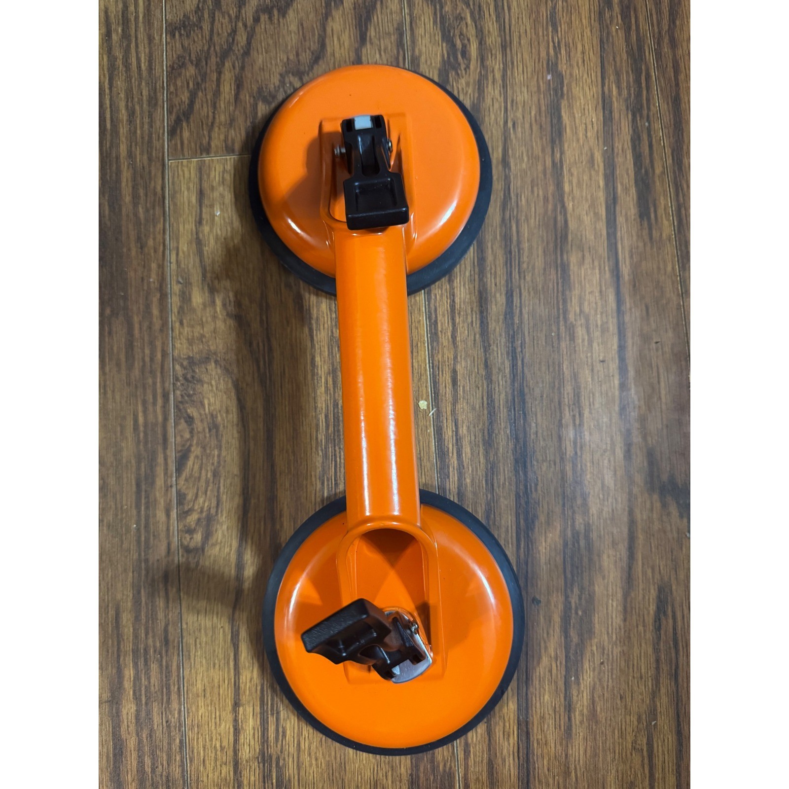 Double Suction Cup Lifter Glass Puller Heavy Duty Tile Mirror Handle Orange