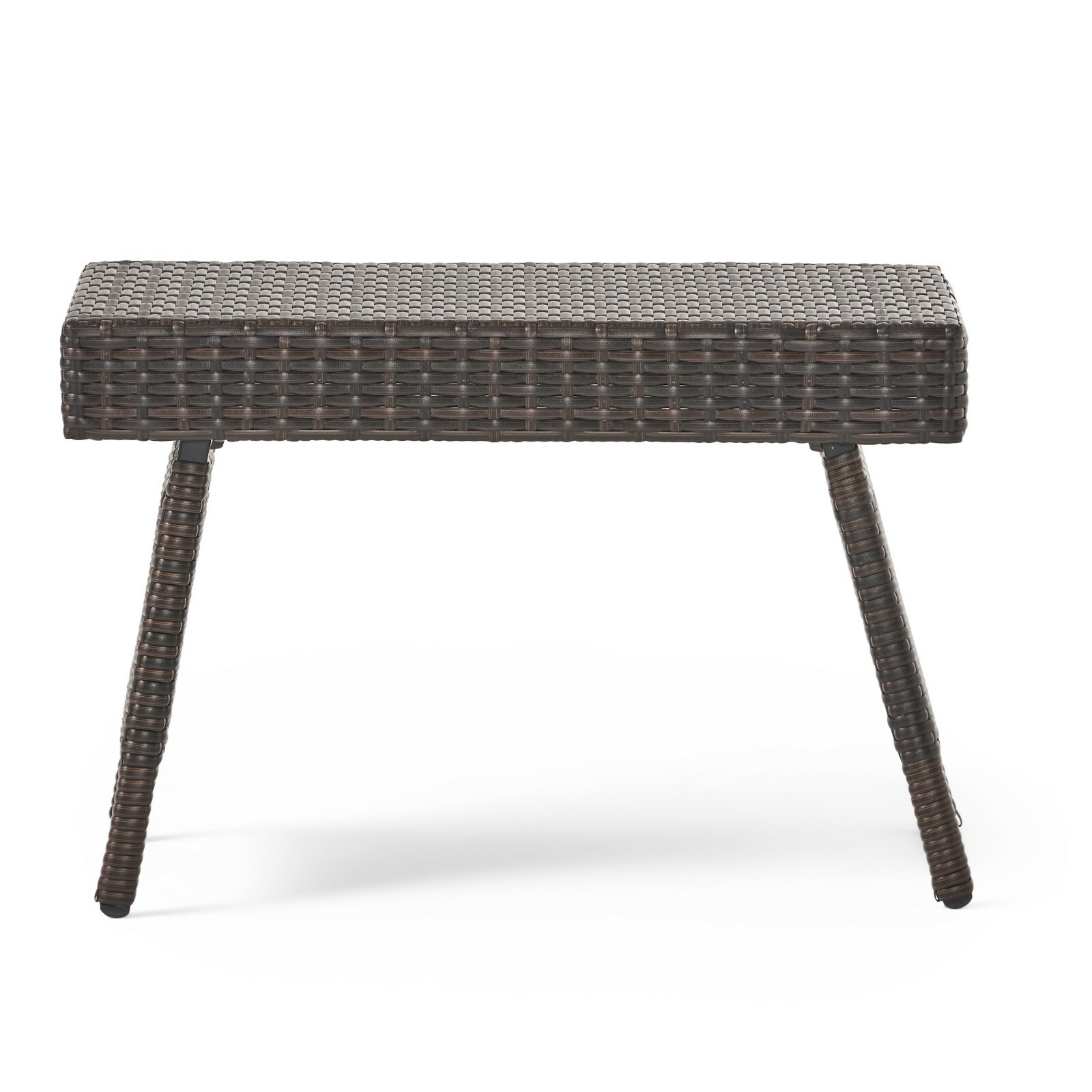 Lakeport Outdoor Brown Wicker Folding Side Table