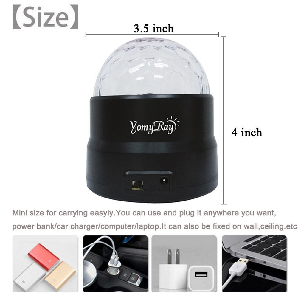 Stage Light 4 Watts RGBP LED Flash Party Light Crystal Disco Ball RC Rotating