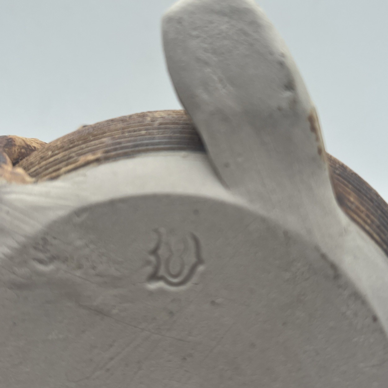 Handcrafted ceramic planter fashioned into a whimsical reindeer, Stamped EUC