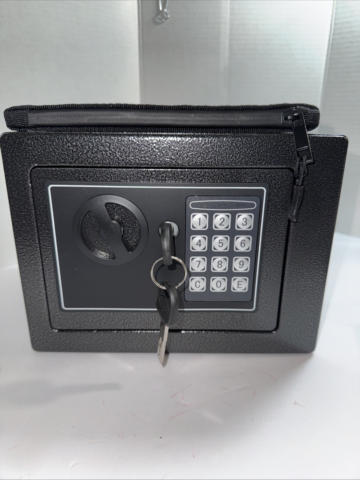 Compact Steel Safe Box with Digital Password Keypad for Home Closet Document